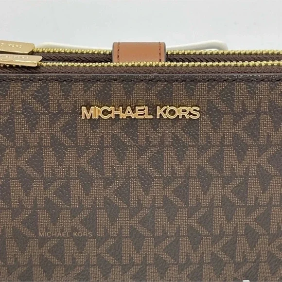 Michael Kors Large Double Zip Wallet Wristlet Brown (NWT) - Picture 3 of 9